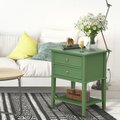 East West Furniture East West Furniture VL-12-ET Valencia Modern Wooden Nightstand with 2 Mid Century Wooden Drawers - Clover Green VL-12-ET
